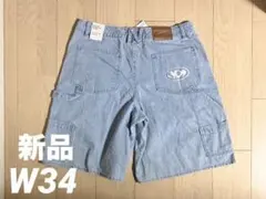 NIKE ルーズフィットデニム ショーツ ハーフパンツ y2k バギー　34 新品 【XL】Nike ルーズフィット デニムショーツ ウォッシュブルー
