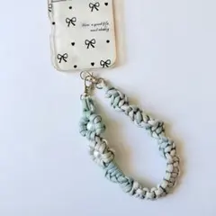 スマホハンドストラップ アイスブルー☆