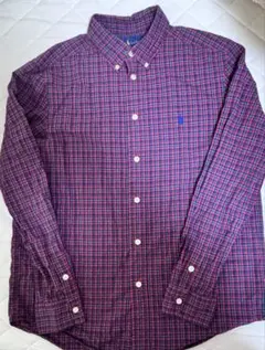 Ralph Lauren 赤青 チェック ボタンダウン シャツ L