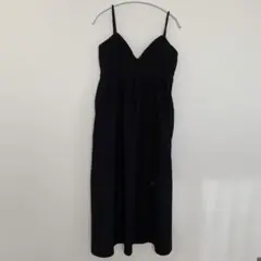 ブラックキャミワンピース ロング丈 Vネックしまむら