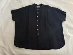 バンドカラーシャツ ブラック