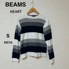 BEAMS HEART ボーダーニットセーター S サイズ（ビームスハート）紺