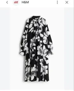新品未使用　H&M 花柄ワンピース　モノトーンのサムネイル