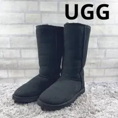 UGG アグ ムートン ブーツ ブラック ボア ロゴ入り