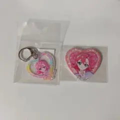 ひみつのアイプリ ビックカメラ ラメアクリルキーホルダー 缶バッジ 七浦おとめ