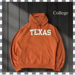 1765/テキサス大学 カレッジプリント パーカープルオーバー M