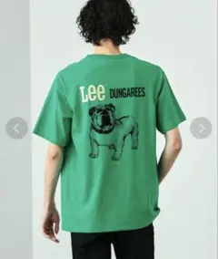 Lee Tシャツ　フレンチブルドッグバックプリント半袖シャツ　美品　グリーン　Lのサムネイル