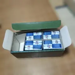 青と白のチェック模様 四角鉢 4個セット