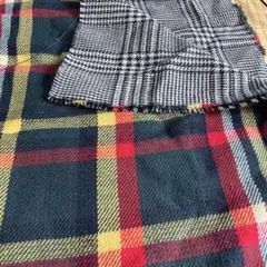 チェック生地リバーシブル生地ウール