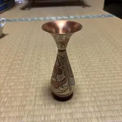 花瓶・花器・フラワーベース 銅色装飾