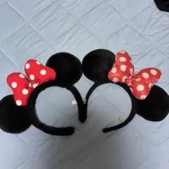 ディズニー ミニーマウス 耳付きカチューシャ 2個セット