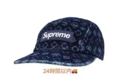 Supreme Flocked Denim Camp Cap 
