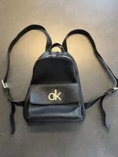 カルバンクライン　黒 レザー　リュック　バックパック