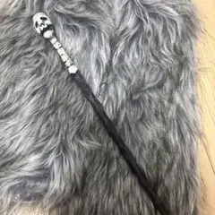 骸骨デザイン 木製ステッキ