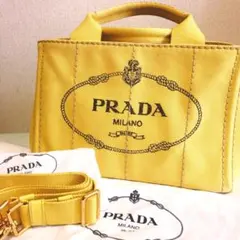 PRADA プラダ　カナパ　ミニ　バッグ　イエロー　黄色