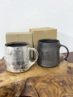 【2客】やちむん 工房琉白 コーヒーカップ マグカップ 沖縄 焼物 美品です