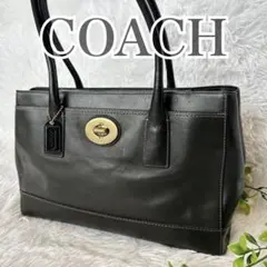 COACH コーチ ミディアム マデリン ターンロック トートバッグ レザー