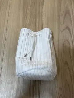 Dior ホワイト プリーツ 巾着ポーチ