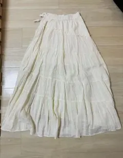 【古着】MOUSSY アイボリー ティアードロングスカート size1
