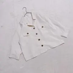 【COLZA/コルザ】シャツ ジャケット アイボリー L べっ甲風ボタンのサムネイル