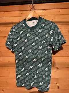 【150cm】adidas ロゴプリント Tシャツ グリーン