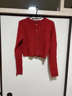 wcloset ケーブルニット カーディガン レッド