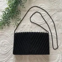 ブラック ビーズ パーティーバッグ ショルダーバッグ