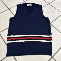 vintage Jun ニットベスト ネイビー