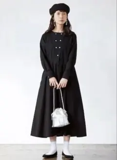 【小柄 ゆったりさん】サニークラウズ パン屋さんの魔女 ワンピース M MP 黒