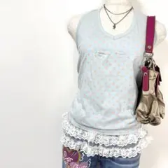 y2k❤️ 00s RNA ドット柄 ホルターネック トップス 新品タグ付きのサムネイル