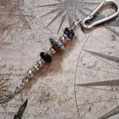 ランプワークチャーム カラビナ付き　キーホルダー