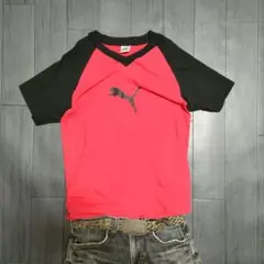 90s old PUMA ロゴ ラグラン s/s tee archive y2k