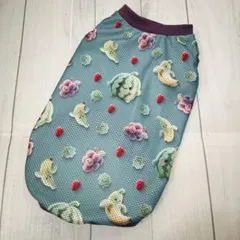 ハンドメイド 犬服 かわいいフルーツ柄ポリメッシュニット タンクトップのサムネイル