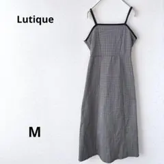 しまむら/lutique/チェック柄キャミワンピース/ジャンパースカート/ロング