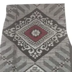 幾何学模様の布地 はぎれ　大島紬　リメイク　きもの　142×19 ハギレ