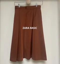 ZARA BASIC フレアスカート テラコッタ オレンジブラウン Sサイズのサムネイル