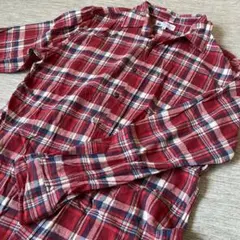 メンズチェック柄 長袖シャツ XL