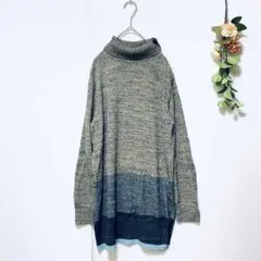 【GAP】 ギャップ ニット タートルネック セーター ボーダー シック（S）