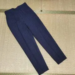ビューティー&ユース　ネイビー　ストライプ　テーパードパンツ
