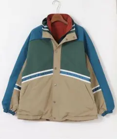 【0118-3】リバーシブル配色ラインブルゾン