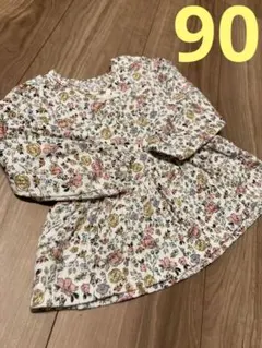 子供服　トップス　ブラウス　花柄　90 長袖