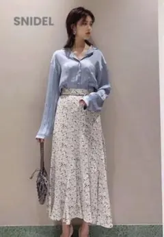 snidel スナイデル プリントナローフレアスカート