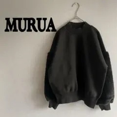 個性的【ムルーア】MURUA ファー付き　トレーナー　黒　(F)