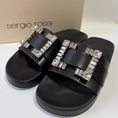 極美品＊セルジオロッシ サンダル SR JELLY クリスタル 36 黒のサムネイル