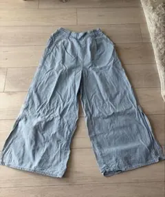 Lovetoxic デニムワイドパンツ スリット入り