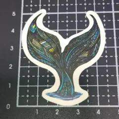a227【4枚まで300円】防水ステッカー クジラの尾ひれ ハワイアン装飾