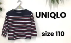 ♧UNIQLO　トップス　110　ネイビー　ボーダー柄　キッズ