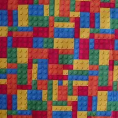 レゴ風の布地 50センチ×89センチ+α 全体画像あり