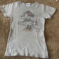 ディズニー ミニーマウス Tシャツ グレー 半袖