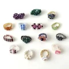【15個セット】20号（内周約6cm）ビーズリング 大きめLLサイズ 指輪